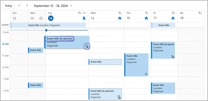 denoting in-person events within your calendar Events